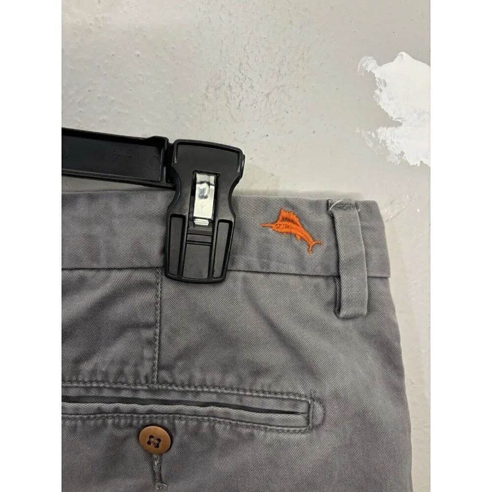 Tommy Bahama Preppy Chino Shorts Gray Men 34 Classic Fit